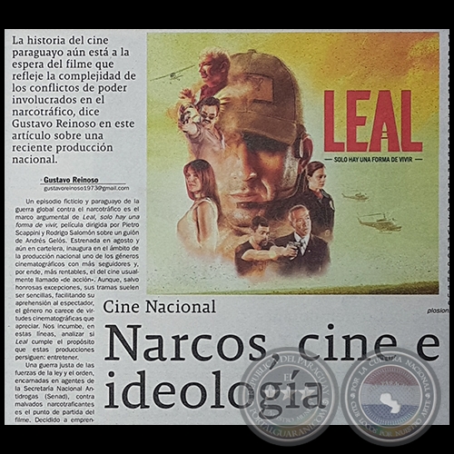 NARCOS, CINE E IDEOLOGÍA - Por GUSTAVO REINOSO - Domingo, 28 de Octubre de 2018